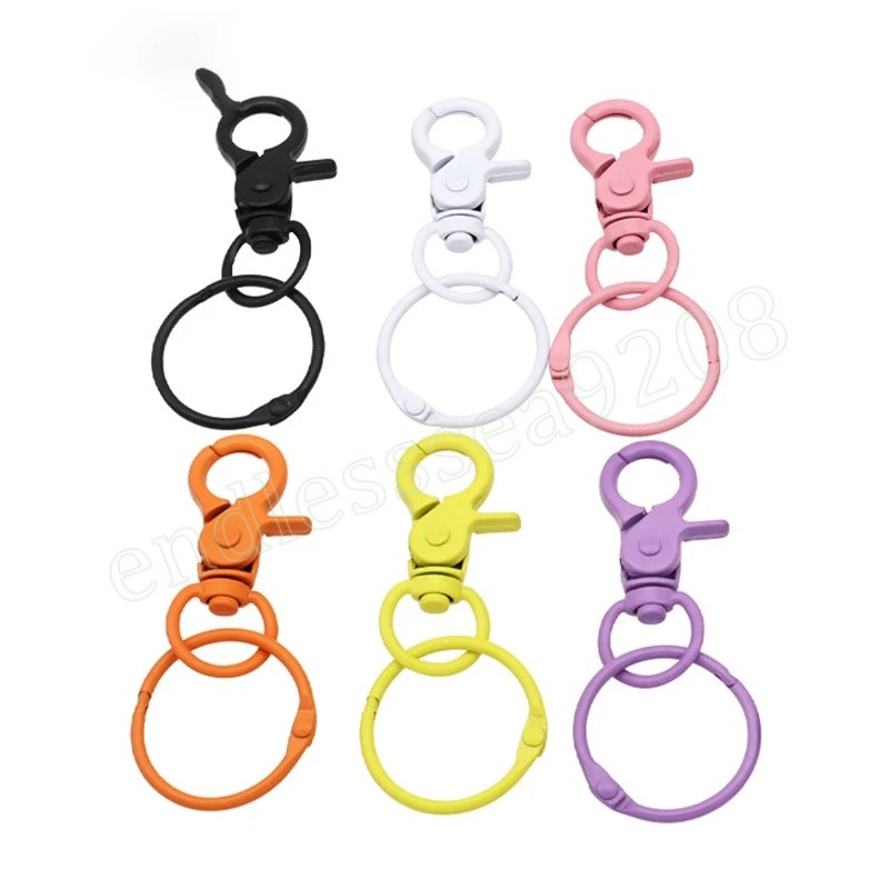 مشابك ملونة لوبستر السنانير مفتاح سلسلة مفاتيح سلسلة مفاتيح سلسلة مفاتيح للمجوهرات DIY صنع نتائج سلسلة المفاتيح