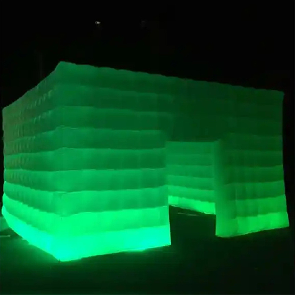 Customized led cubic tent Inflatable Curved Wall Room Divider Walls White Air Boxer Cube Tent Exhibition Showroomp party shelter With For Company Party Events