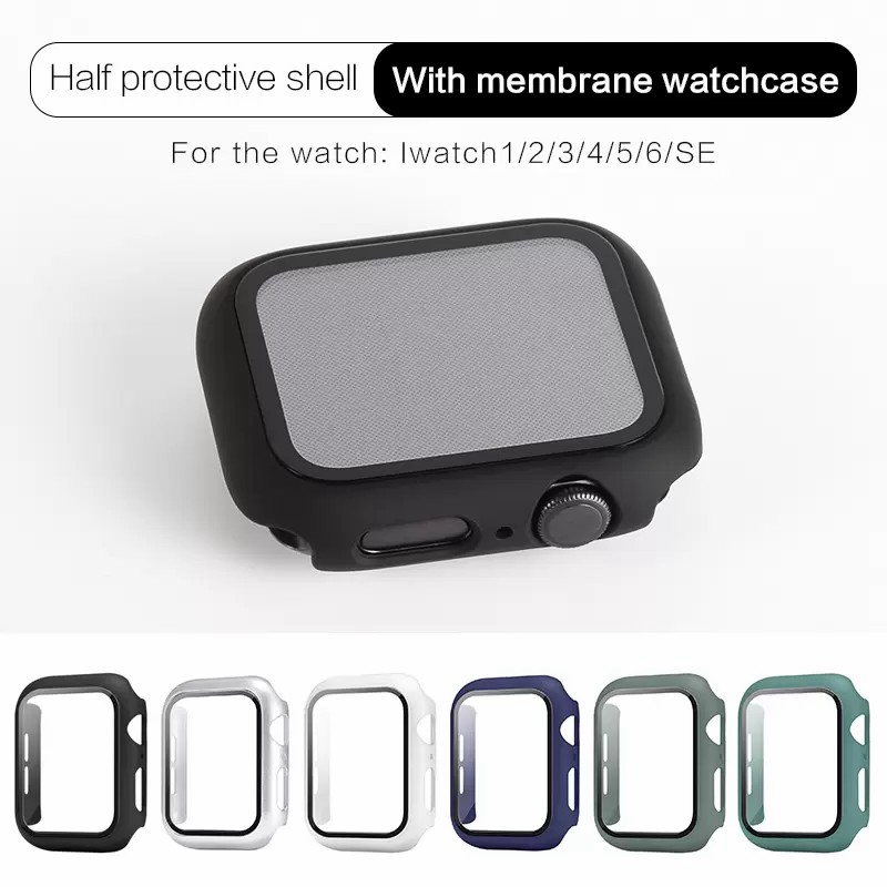 Voor Apple Watch Case 45mm 44 mm 41 mm 38 mm 40 mm Serie 3/4/5/6/7/SE -horlogekap met gehard glas in doos