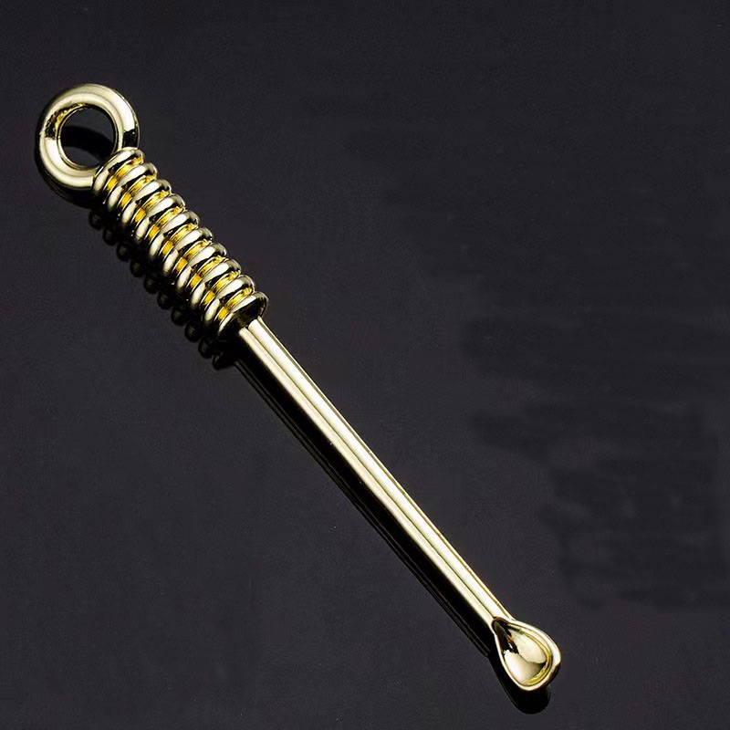 Cueilleurs de cire d'oreille en spirale en métal, articles divers, or argent, dissolvant de cire, Curette, nettoyeur d'oreilles, cuillère pendentif, soins, outils de nettoyage