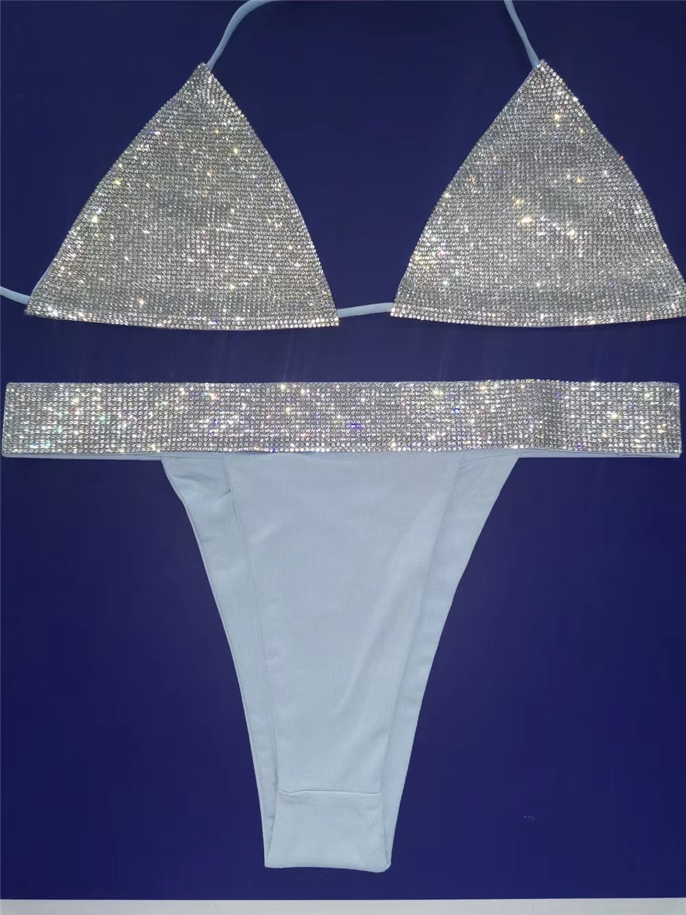 SistersSexy – maillot de bain avec strass, ensemble deux pièces, soutien-gorge à bretelles, culotte élastique, vêtements de plage, tendance 2023