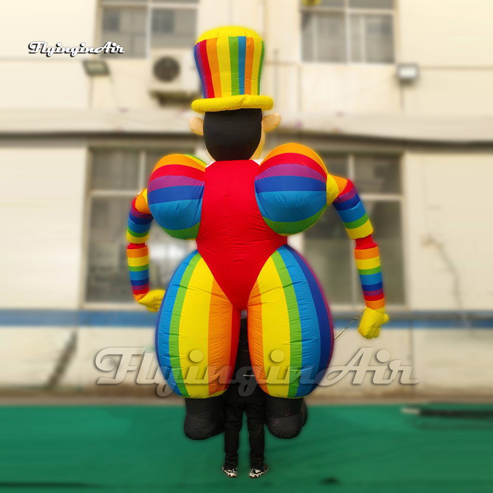 Parade Performance Marche Gonflable Clown Marionnette 3.5 m Mobile Cartoon Figure Blow Up Droll Costume Pour Cirque Show