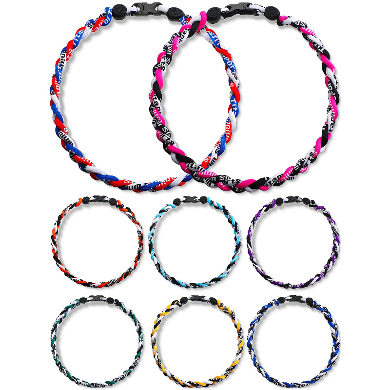 Gewebte Halskette aus Germanium-Titan, Tornado-Halsband, Baseball-Halskette, Korea, Mode, Sport, Titan-Energie, gewebt, Unisex, deutsche Halskette