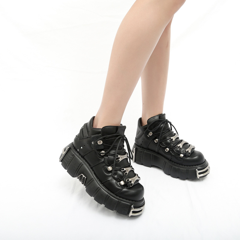 Boots Fashion Casual New Rock Female Chunky Shoes Metal Decoration Motorcykel Boots5595302