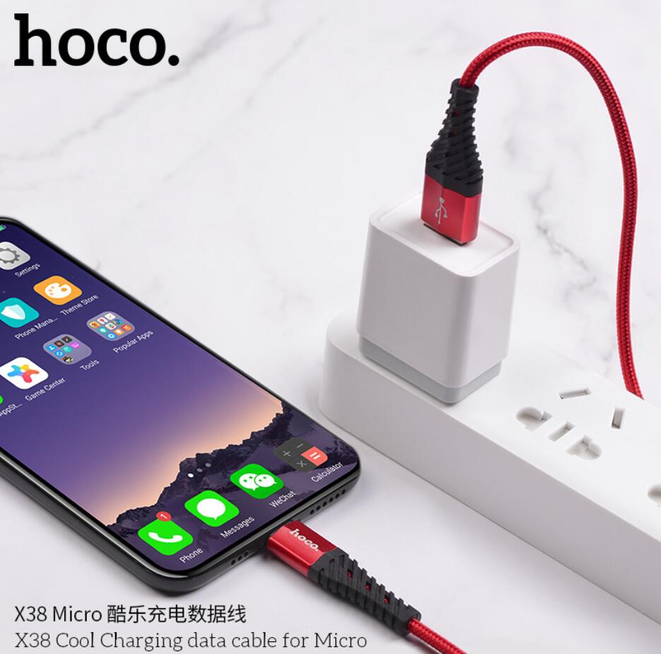 Hoco X38 Type-C Cables Micro USB Aluminy Aluminy Cable Fast Charging Cable للهاتف الذكي