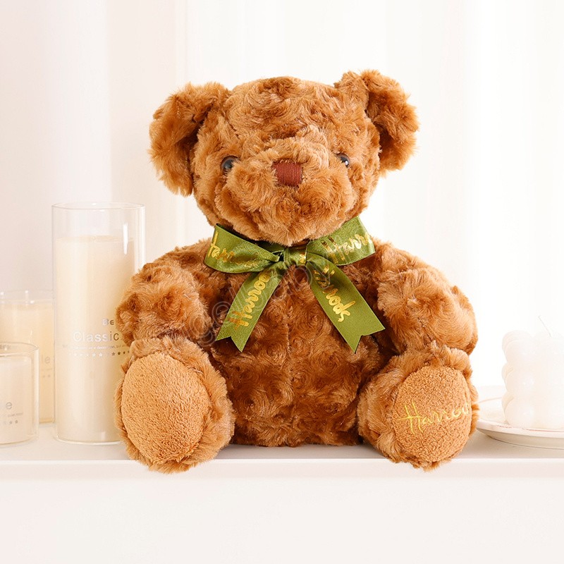 Kawaii Teddy Bear Pluszowa zabawka Kreatywna śmieszna lalka nadziewana miękka niedźwiedź z muszką dla dzieci dla dzieci Prezent urodzinowy