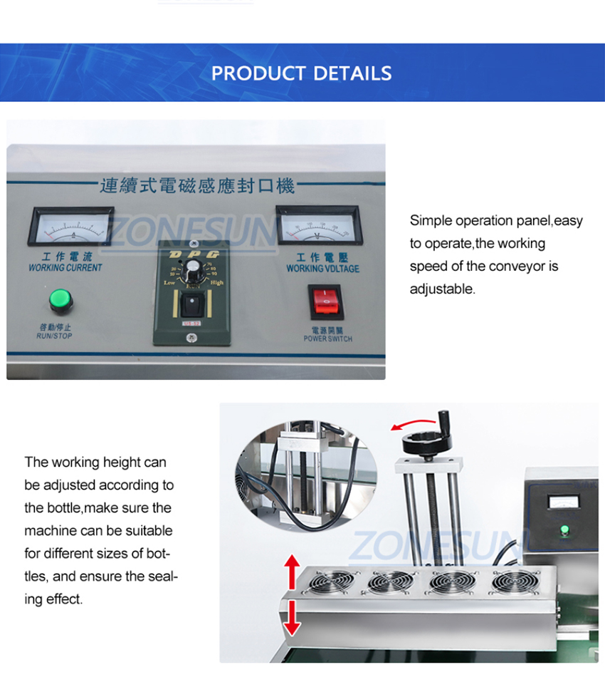 ZONESUN ZS-FK6000A Sealing Machine Electromagnetic Continuous Induction Aluminum Foil Sealing Machine Induction Automatic Sealer