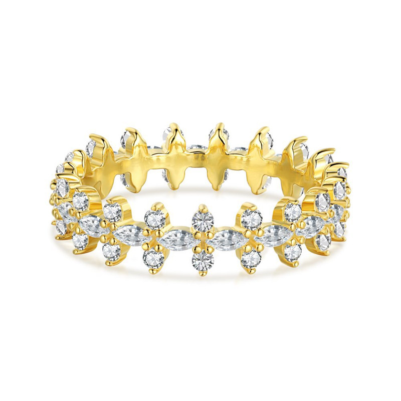 Modischer, luxuriöser Ring aus 925er-Sterlingsilber, Schmuckdesigner für Damen, 18 Karat Gold, ovale Diamantblumen, südamerikanische 5A-Zirkonia-Ringe, Geschenkbox, Größe 6–9