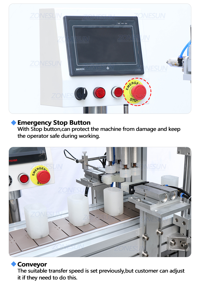 ZONESUN – bouteille à vis électrique automatique pneumatique, verre en plastique, jus d'eau, petit bec compte-gouttes de lavage, Machine de capsulage de poche