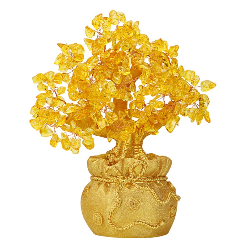 2023 Chinese Feng Shui Money Tree Home Tabletop Creative Citrine Lucky Fortune Tree