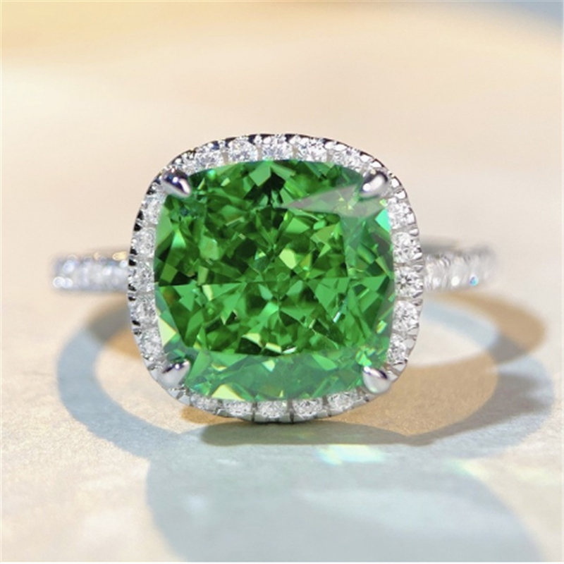 Radiant Cut 5ct Lab Emerald Diamond Ring 100 ٪ REAL 925 Sterling Silver Party Band Band Rings for Women Engagement Jewelry