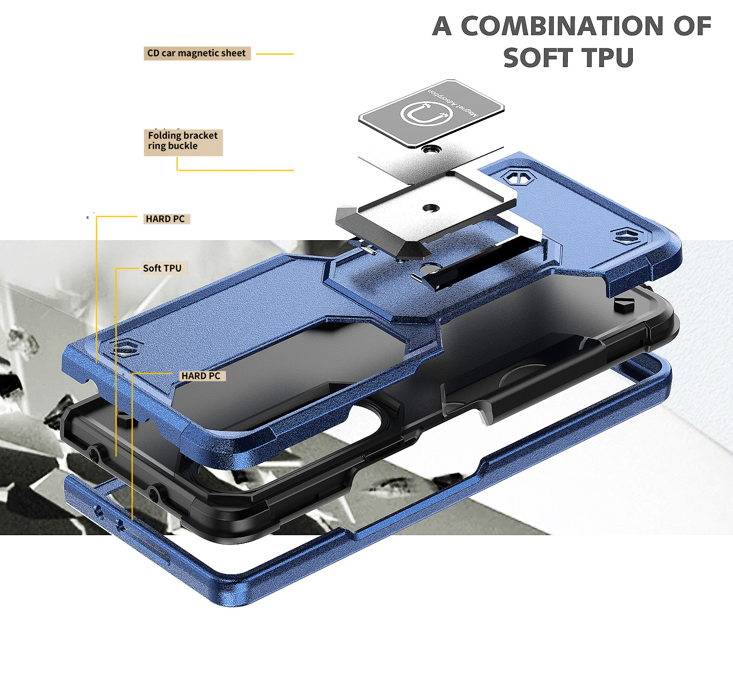 Клуки с боковым скольжением для Samsung Galaxy Z Fold 4 Flip S23 A14 A24 A34 A54 5G Ultra Plus Armor Kickstend Cope Cover Fundas