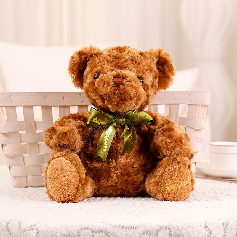 Kawaii Teddy Bear Pluszowa zabawka Kreatywna śmieszna lalka nadziewana miękka niedźwiedź z muszką dla dzieci dla dzieci Prezent urodzinowy