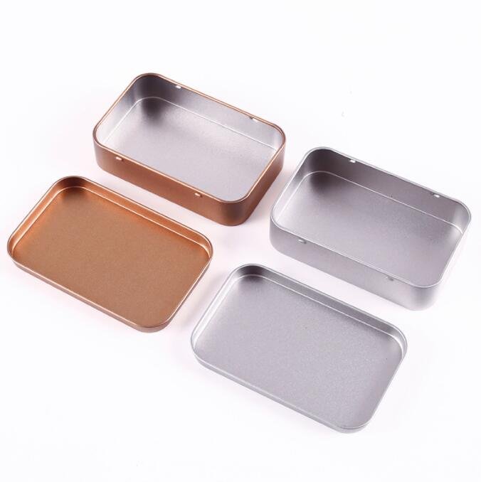 Popular Tin Box Empty Silver/gold Metal Storage Case Organizer Stash For Money Coin Candy Keys U disk headphones gift box