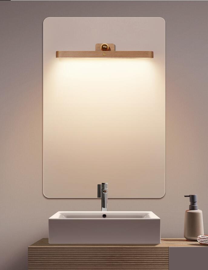 Miroir de maquillage en bois lumière de remplissage USB aspiration magnétique intérieur led veilleuse longue bande sans fil applique murale éclairage d'ordinateur