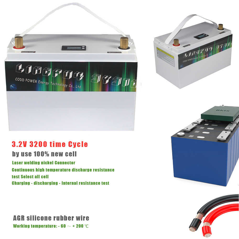 Batería LiFePO4 de 12V, 100AH, 200AH, resistente al agua, Bluetooth, BMS para RV, barco, todoterreno, fuera de la red, coche de Golf, almacenamiento Solar, batería de 12,8 V