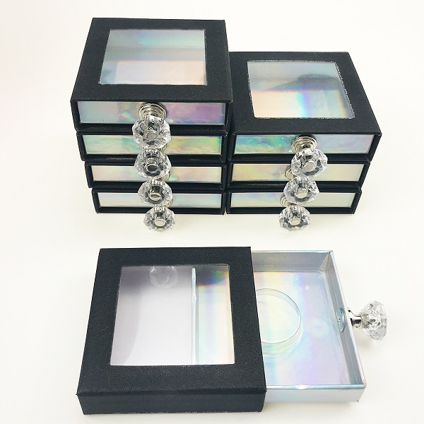 Mink lash lash Makeup make up beauty lashes Square 8x8cm window pull box fake eyelash packaging magnet box Drawer Style size 9.3x8x2.2cm including drawer hand