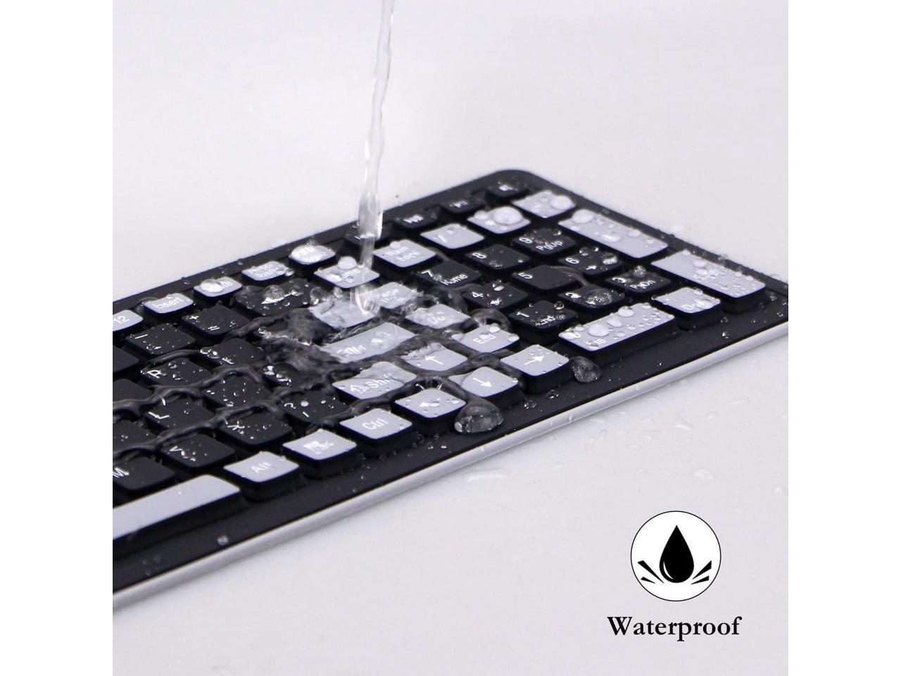 Teclado de silicone sem fio, sem fio de 2,4 GHz, teclado dobrável dobrável, à prova d'água, à prova de poeira e leve, perfeito para PC, notebook, laptop e teclado de viagem