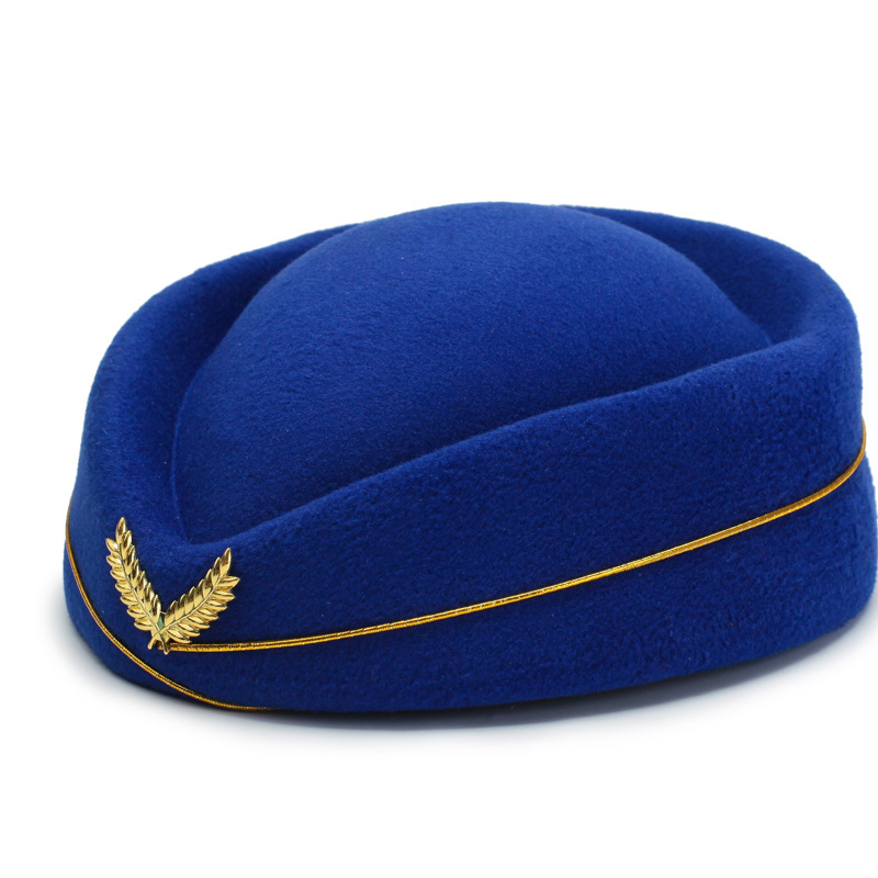 Hostess Air Hat Hat Stewardess Kapelusz Beret Kobiety Formalne czapki mundurowe akcesoria HATS Kostium Akcesoria Dropship RL542