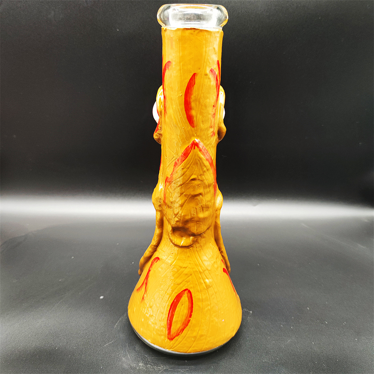 35CM 14 pollici Handy Bong Bong in vetro Pipa ad acqua 3D Mostro marrone 9MM Spessore Puffo rosso Bong in vetro Becher spesso Fumo Bubbler Dab Rig