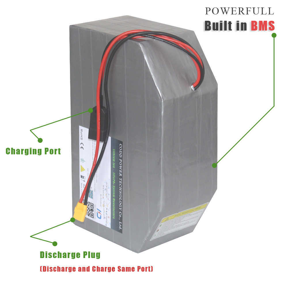 72V 150A 8000W Bomber Electric bike Frame Polygon Battery Pack avec chargeur 150A BMS 7A