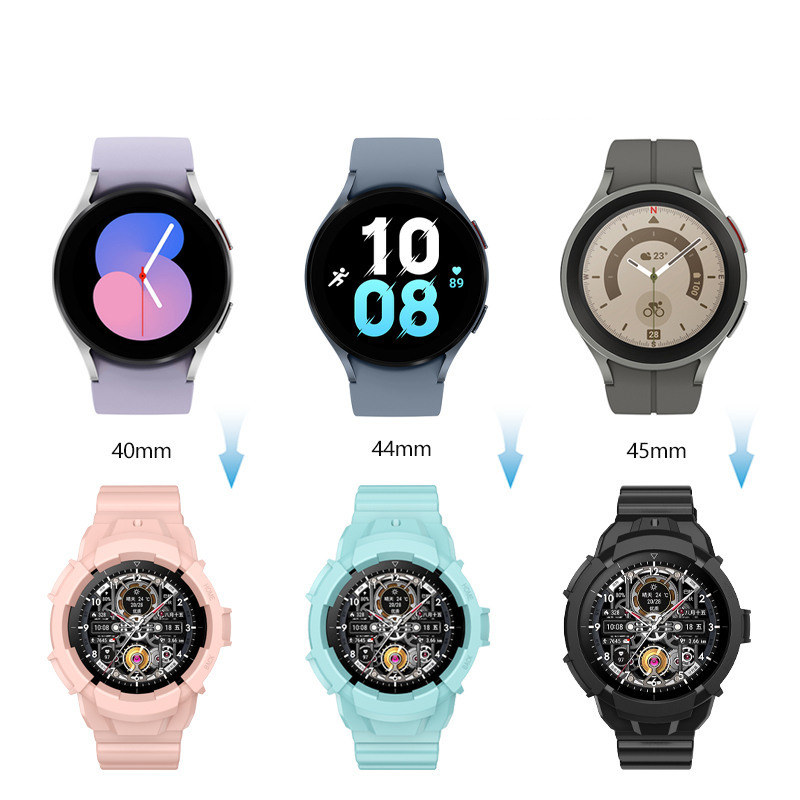 Étui de protection en Silicone souple pour Samsung Galaxy Watch 5, housse de bracelet 40mm 44mm 45mm