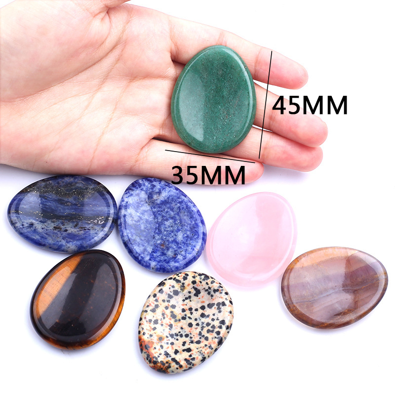 Beautiful Thumb Worry Stones Natural Crystal Reiki Healing Rose Quartz Therapy Room Decor Energy Gemstones Seven Chakra Stones