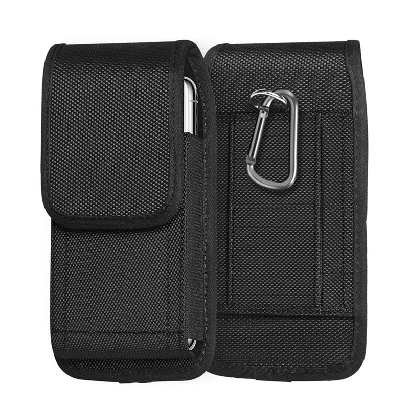 nylon gevlochten riemclip telefoonzakje universele telefoonhoesjes lederen tasje voor iphone 14 13 samsung huawei moto lg sport heuptasje flip mobiele telefoonhoesjes