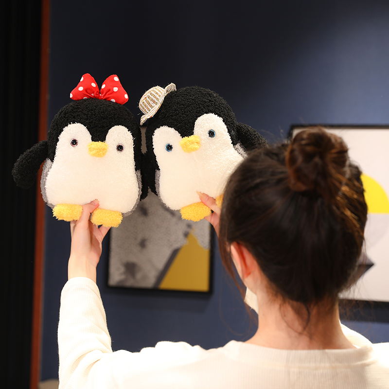 22CM Lovely Penguin Plush Toy Kawai Baby Penguin with Hat Bow Dolls for Children Girls Birthday Gift