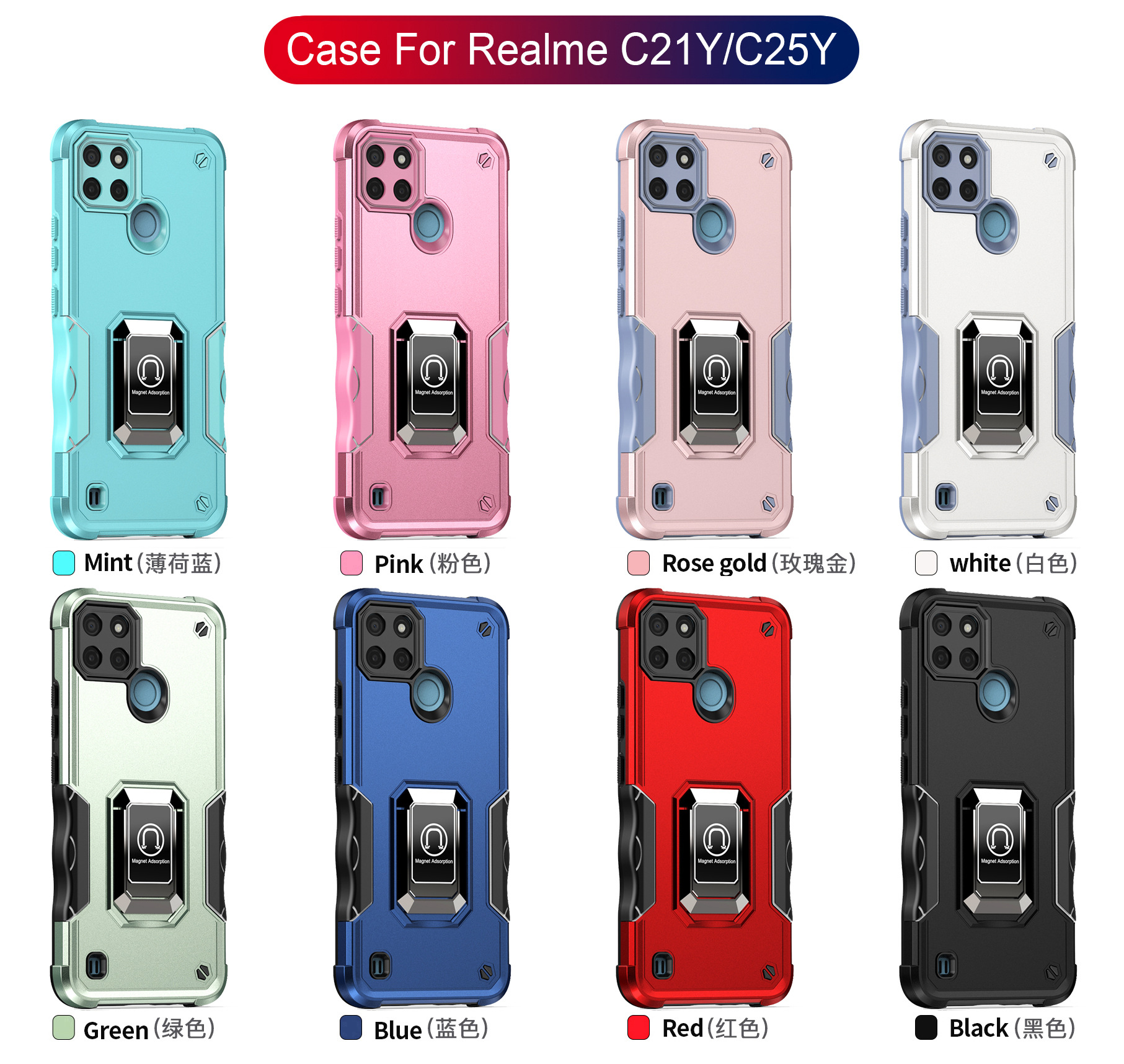 Side Slip Stripe Cases For OPPO A17 A57 A77 A58 A78 A94 Realme 10 9 Reno 8 8T 5G 4G Pro Armor Kickstand Phone Case Cover