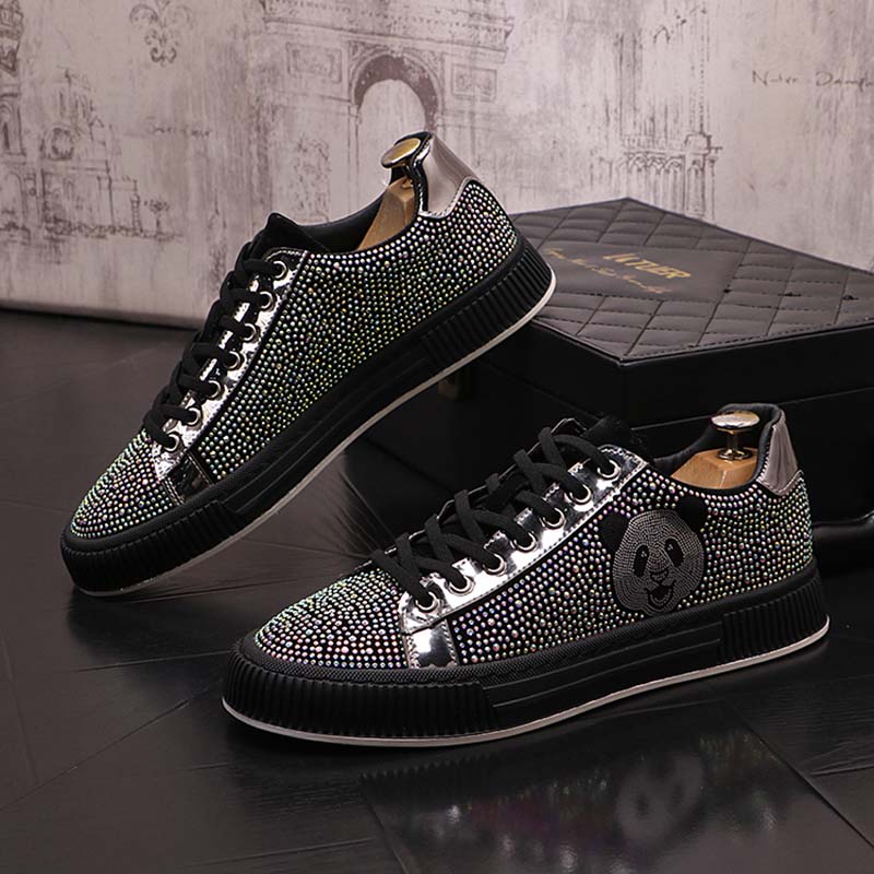 summer Fashion men causal shoes rhinestone Formal business loafers driving Thick bottom rubber anti-slip Footwear 38-43 Network celebrity