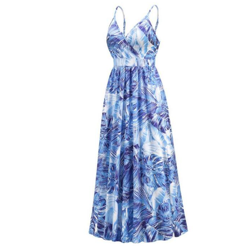 Casual jurken dames Boheemse printjurk lente zomer mode sexy v-neck sling