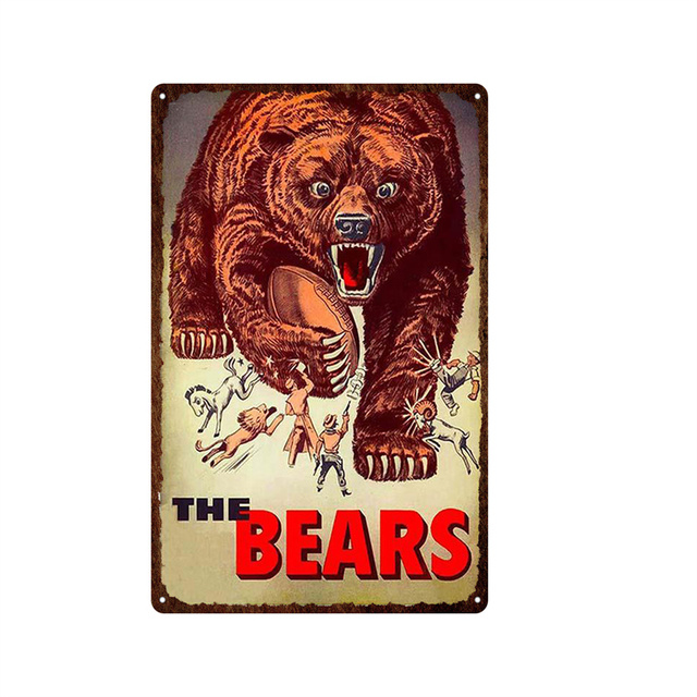 Wild Animals Fierce Bear Cat Duck Metal Painting Iron Tin Sign Wall Art Picture For Hunters Room Living Room Home Decor 30X20cm W03