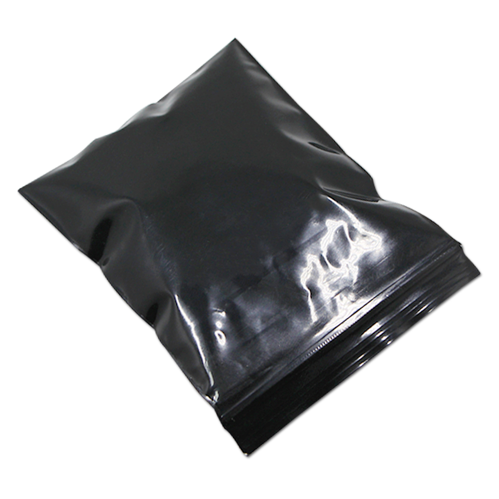Sac auto-scellant en plastique PE noir refermable réutilisable cadeau épicerie électronique cadeau artisanat stockage pochettes d'emballage LX5494