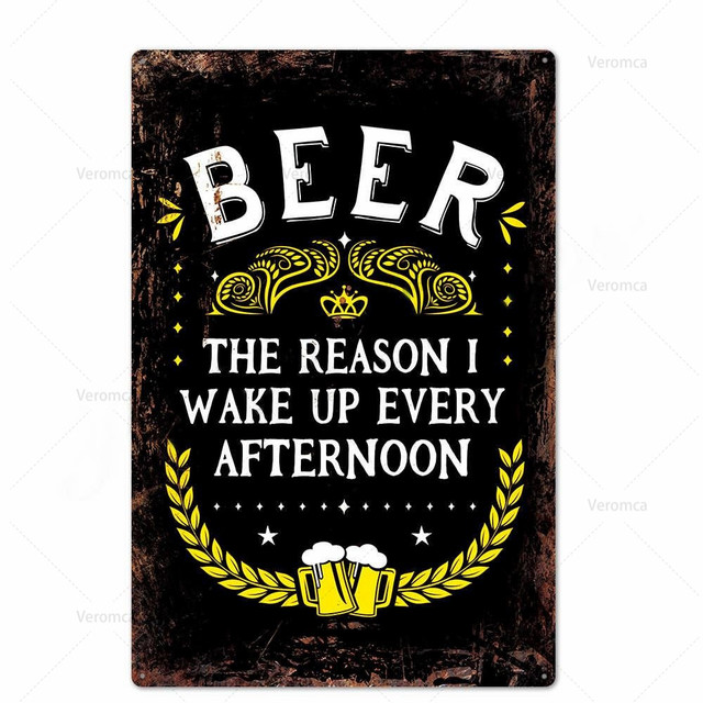 Drink and Beer Metal Painting Sign Poster Vintage Plaque Drink Alcohol Beer Tin Sign Plate Wall Decor for Bar Club Man Cave 30X20cm W03