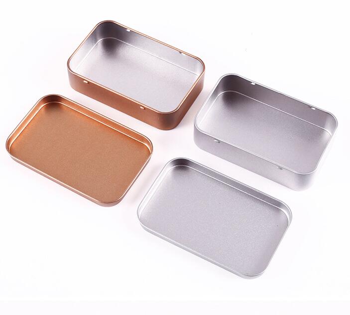 Popular Tin Box Empty Silver/gold Metal Storage Case Organizer Stash For Money Coin Candy Keys U disk headphones gift box