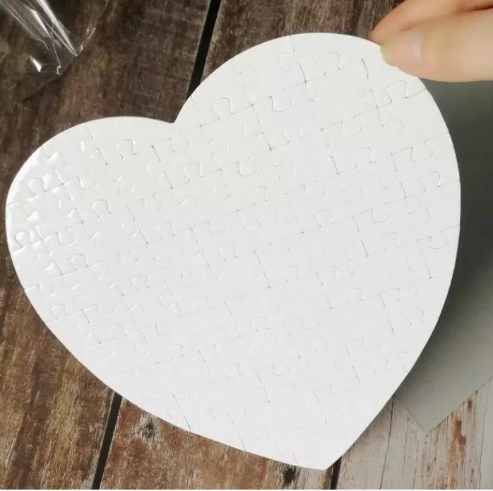 Feest gunst cadeau blanco hartvormige puzzels sublimatie lege plekken parel jigsaw diy puzzel bruiloft verjaardag valentijnsdag