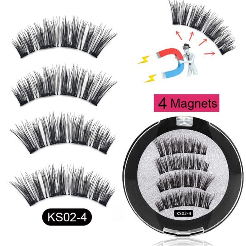 Magnetic Suction Eyelashes Handmade Makeup Mink Extended Fake Eyelashes Reusable False Eyelashes With Tweezers