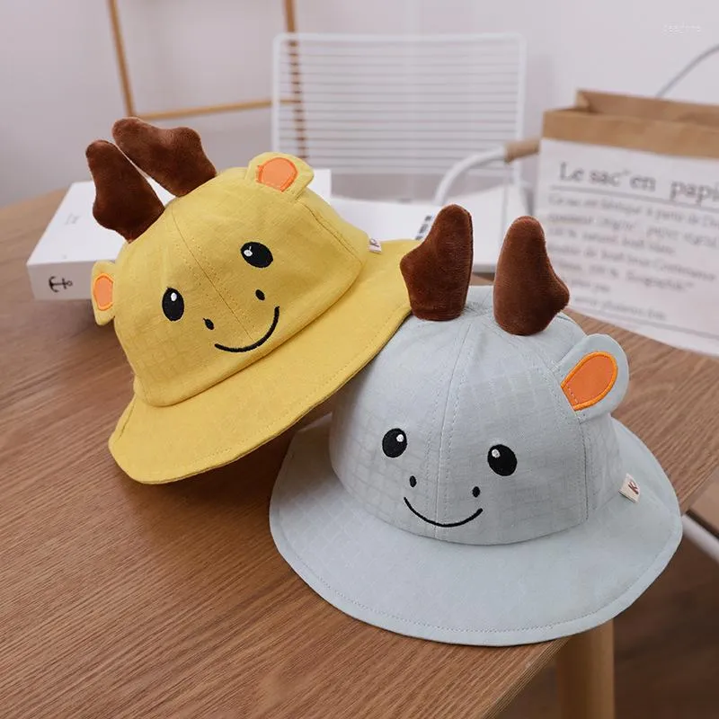 Chapeaux enfants chapeau dessin animé cerf drôle mignon garçons et filles bébé grand soleil printemps bassin