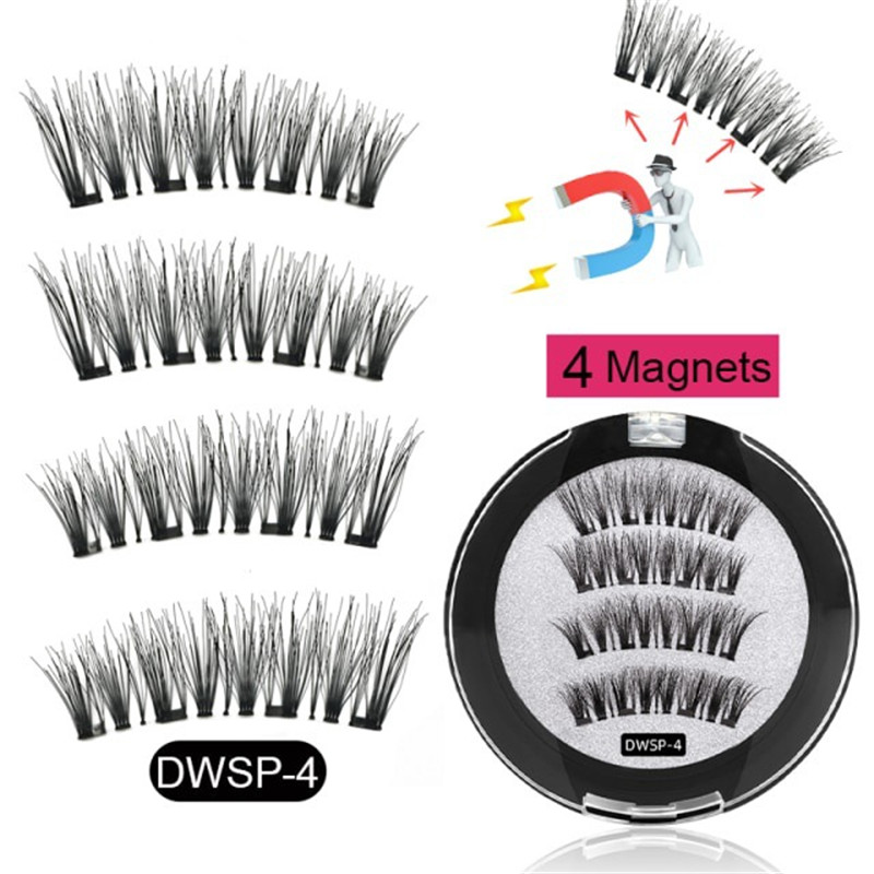 Magnetic Suction Eyelashes Handmade Makeup Mink Extended Fake Eyelashes Reusable False Eyelashes With Tweezers