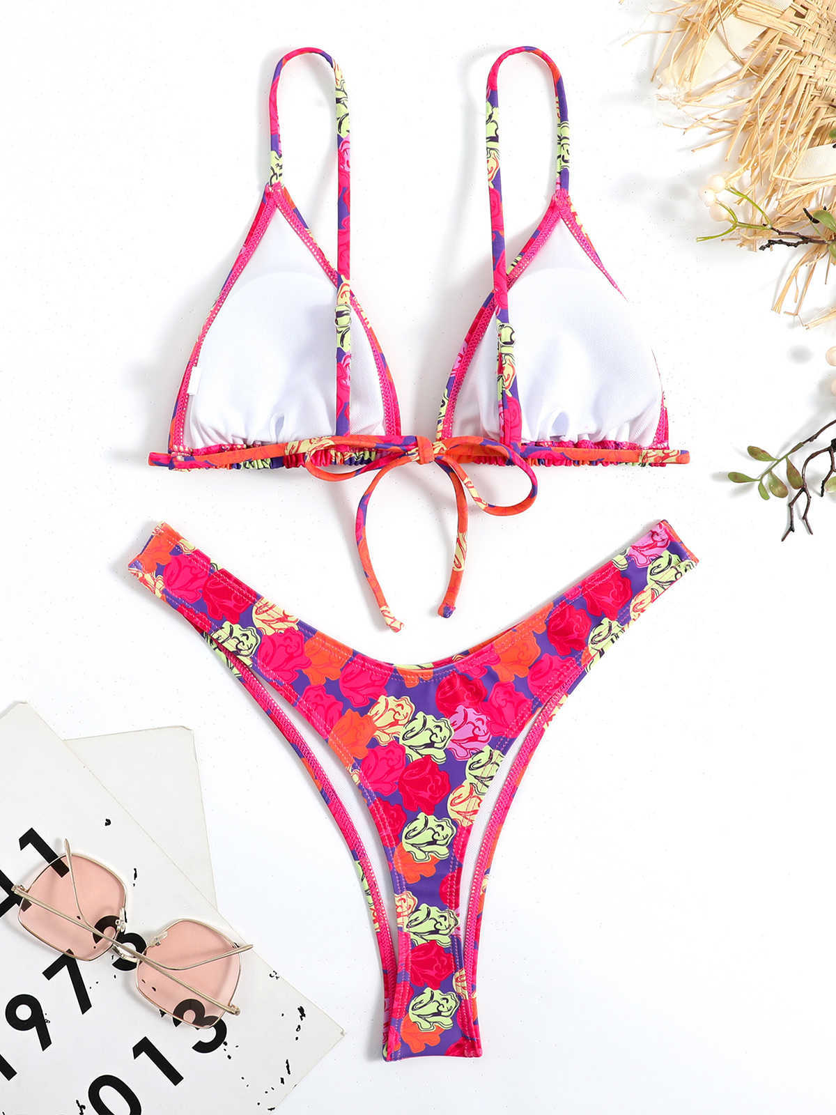 Sexy Brasilian Swimwear Mini Bikini Biquíni Funcionário de Praia de duas peças Bather 2023