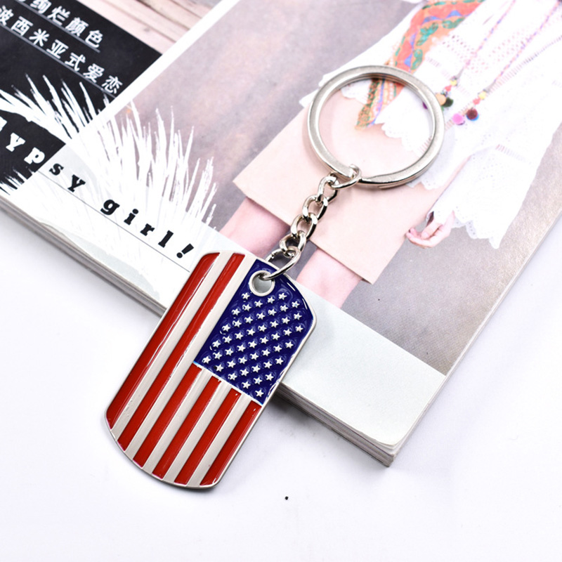 American Flag Keychain Pingente Metal Keychain Bagage Decoration Keyring Presente criativo