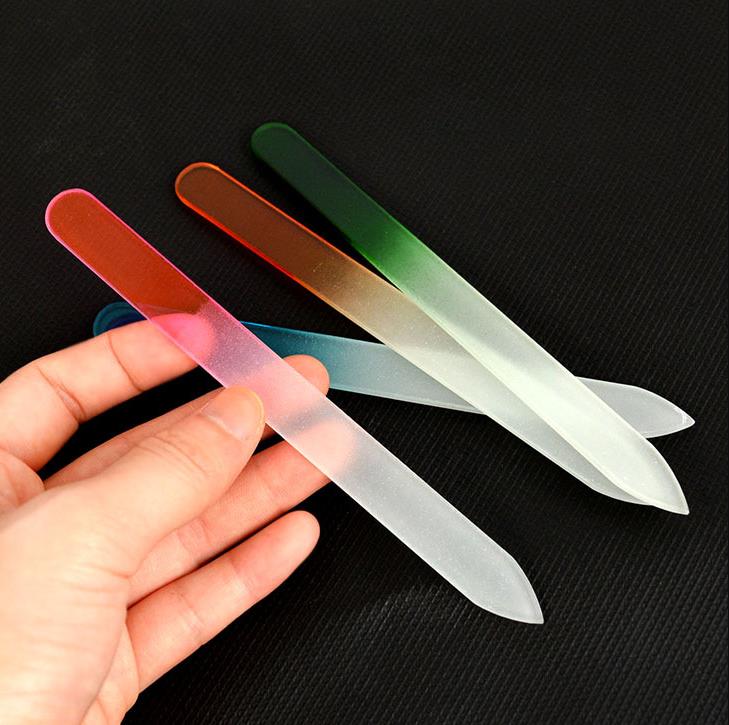 Bunte Glasnagelfeile Langlebige Glaskristallfeile Nagelpuffer Nagelpflege Nagelkunstwerkzeug für 9 cm 14 cm Maniküre UV-Lackwerkzeug SN4351