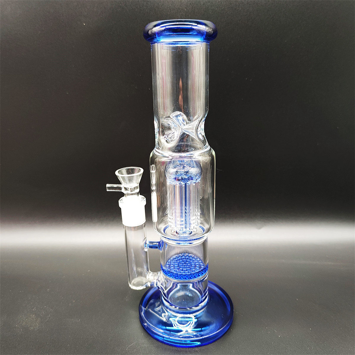 2023 12 -calowy szklany szklany bong galazie Lake Green Blue Multioil Rigs Dab Rig Pining Water Rury Cyklon Szklane Bongs 18 mm