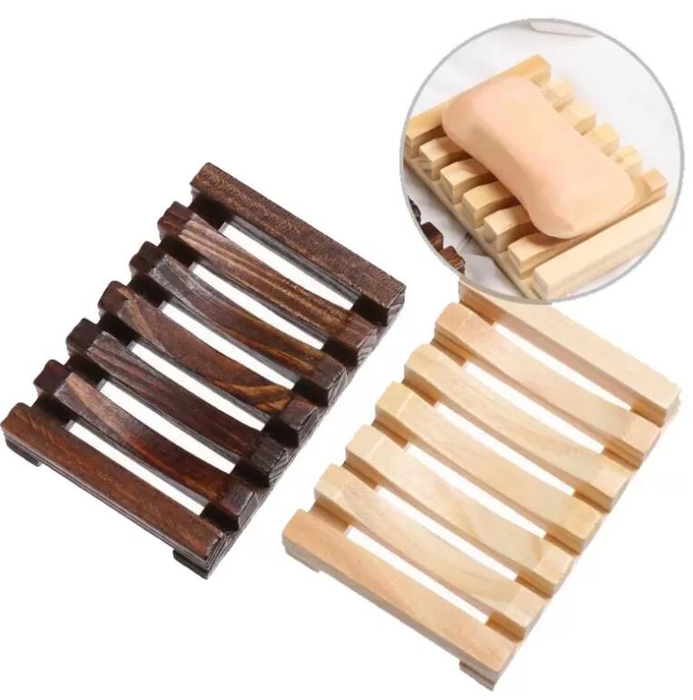 Bath soap Dishes Natural Bamboo Wooden Soap Dishes Plate Tray Holder Box Case Shower Hand Washing Soaps Holders