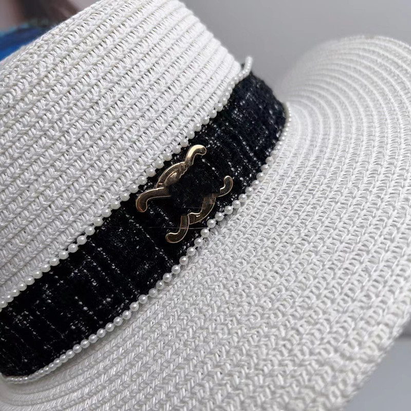 Brand de designer de luxo feminino chapéu de pescador novo Little Fragrância Verão Versátil chapéu de chapéu de praia chapéu de praia Retro Retro