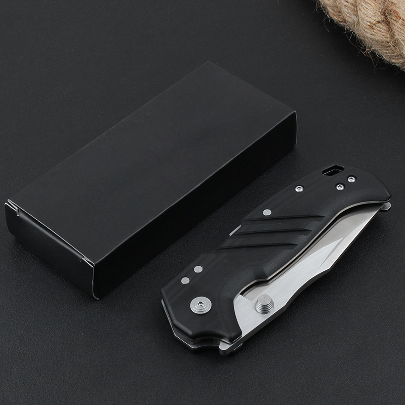 High Quality CL 35DPLC Survival Folding Knife D2 Satin Blade G10 with Steel Sheet Handle Outdoor Camping Hiking Fishing Pocket Folder Knives with Retail Box