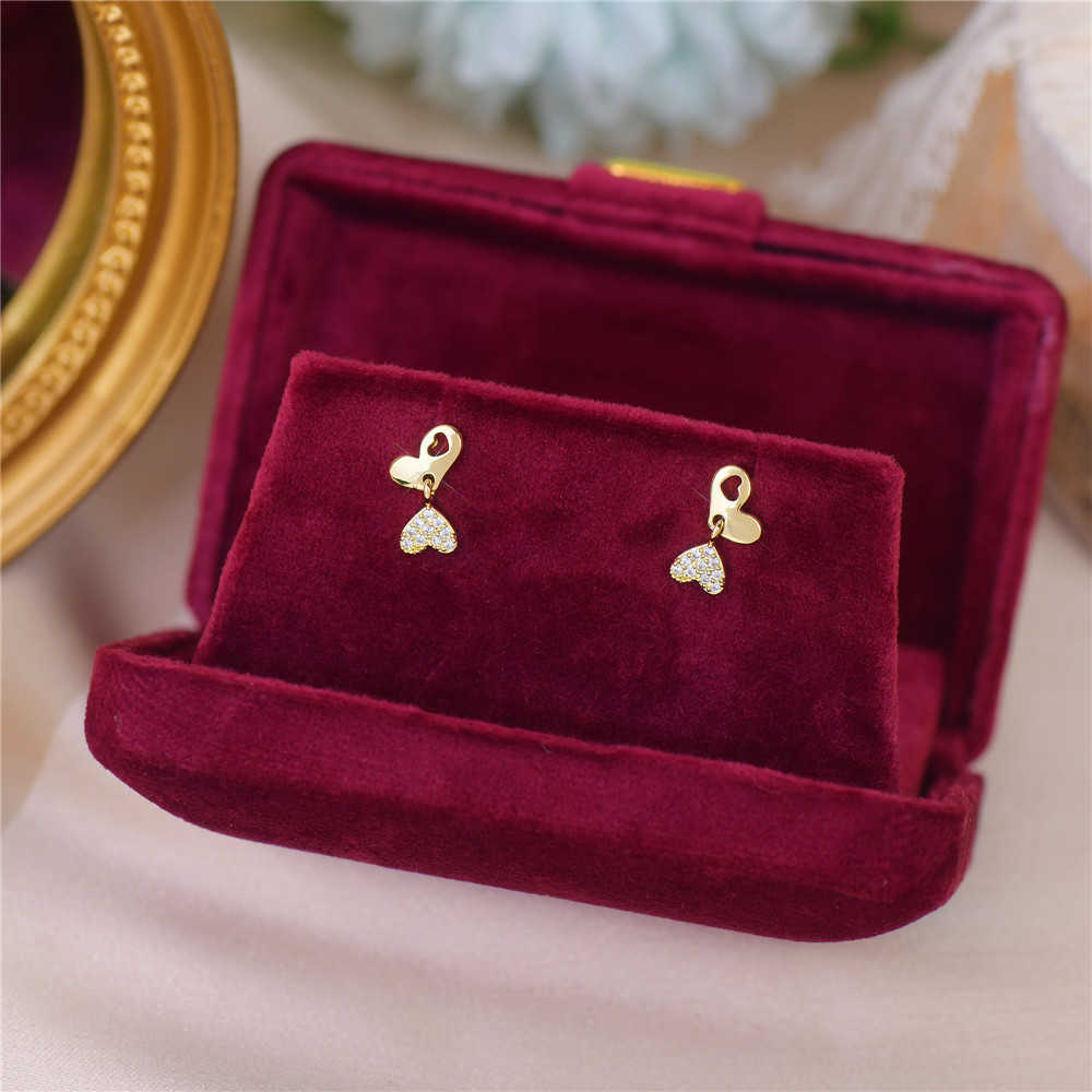 Charme nouvelle corée petit amour Zircon boucles d'oreilles quotidiennes étudiant banlieue petites personnes tempérament Simple boucles d'oreilles élégantes femme Banquet cadeau G230320