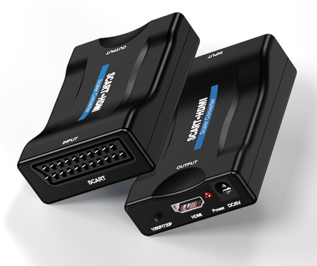 SCART till HDMI Converter Audio Video Analog Scart Input till HDMI 1080p Output Analog till Digital Adapter Scaler Box för HDTV DVD STB