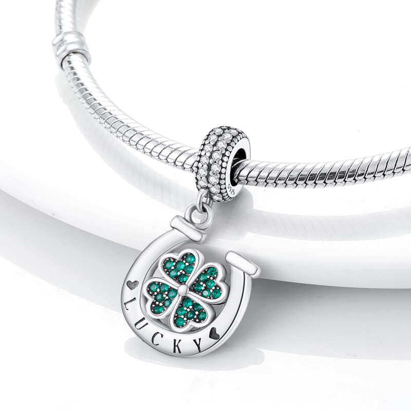 925 Silberperlen-Charms für Pandora-Charm-Armbänder, Designer für Frauen, Lucky Horseshoe Charm